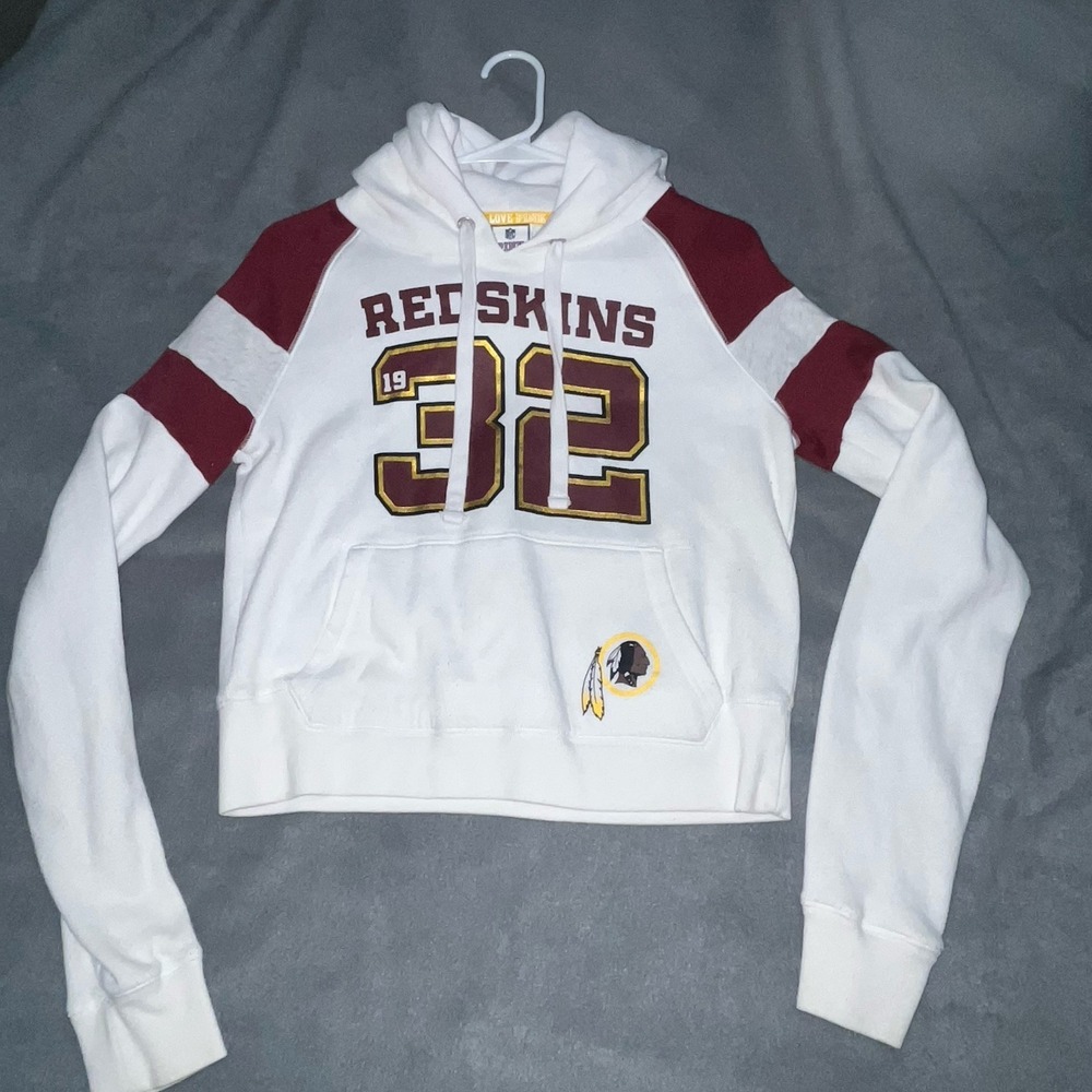 RARE Victoria's Secret Love Pink NFL Redskins Cropped Hoodie 5/12 Medium